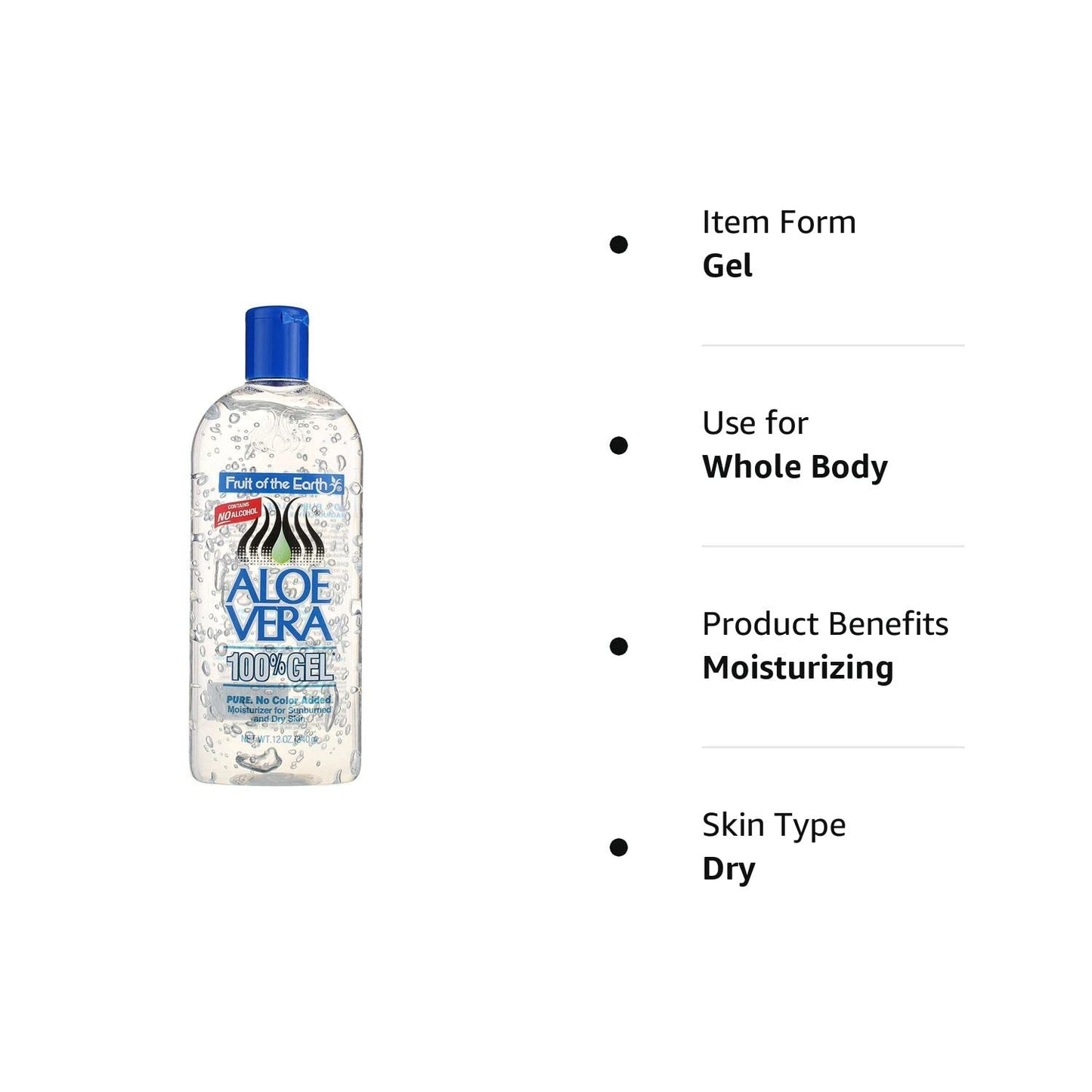 Fruit Of The Earth 100% Aloevera 12 oz. Gel - Pack of 1