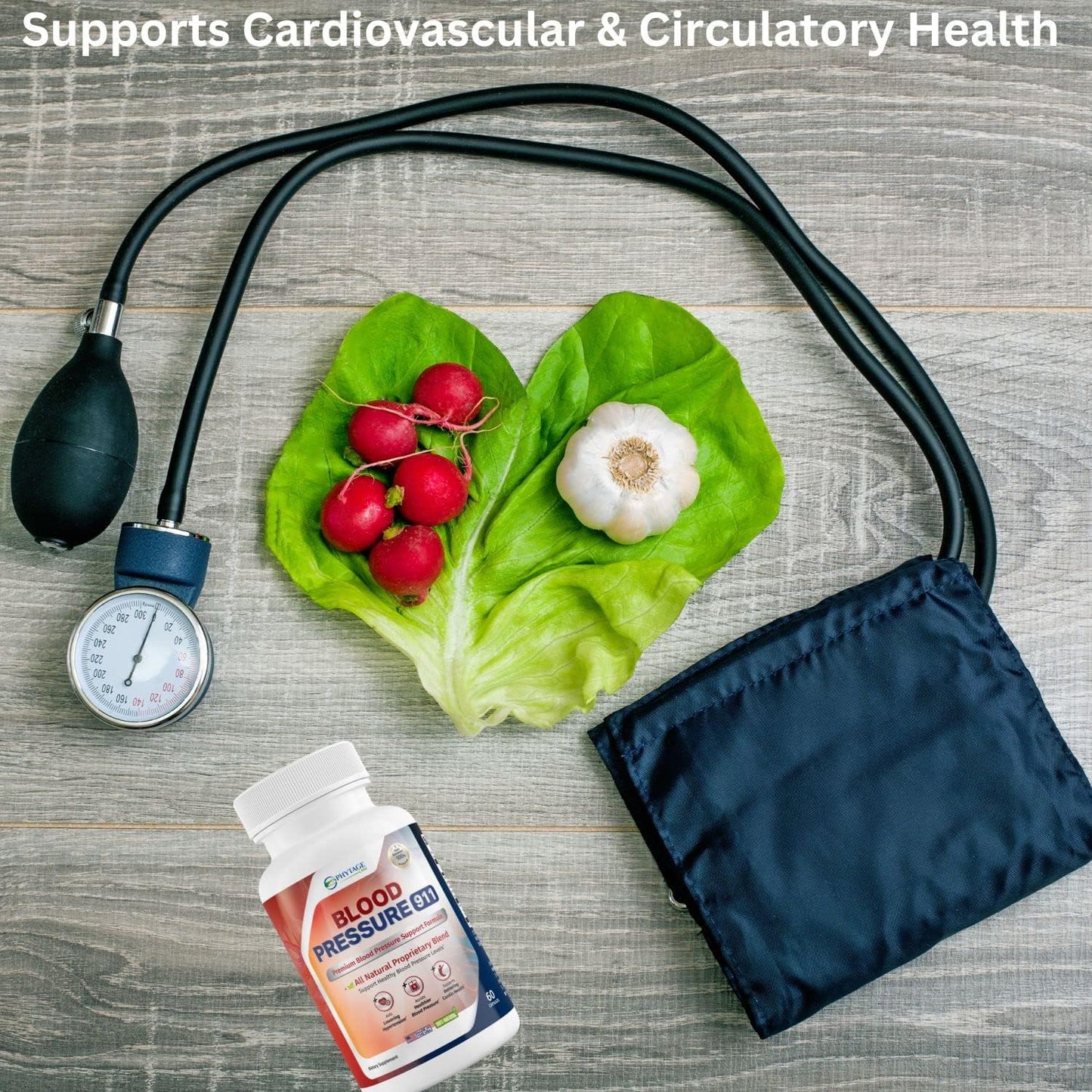 Phytage Labs Blood Pressure 911 Premium Supplement - BP Support Pills for Healthy Heart, Circulatory Health & Cardiovascular Support. 60 Capsules