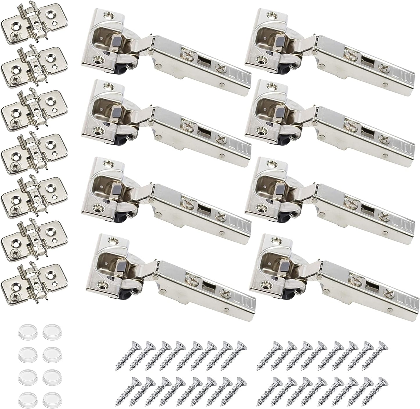 Blum 110 Degree Soft Close Hinges - Full Overlay Soft Close Frameless Application kit Pack of 8