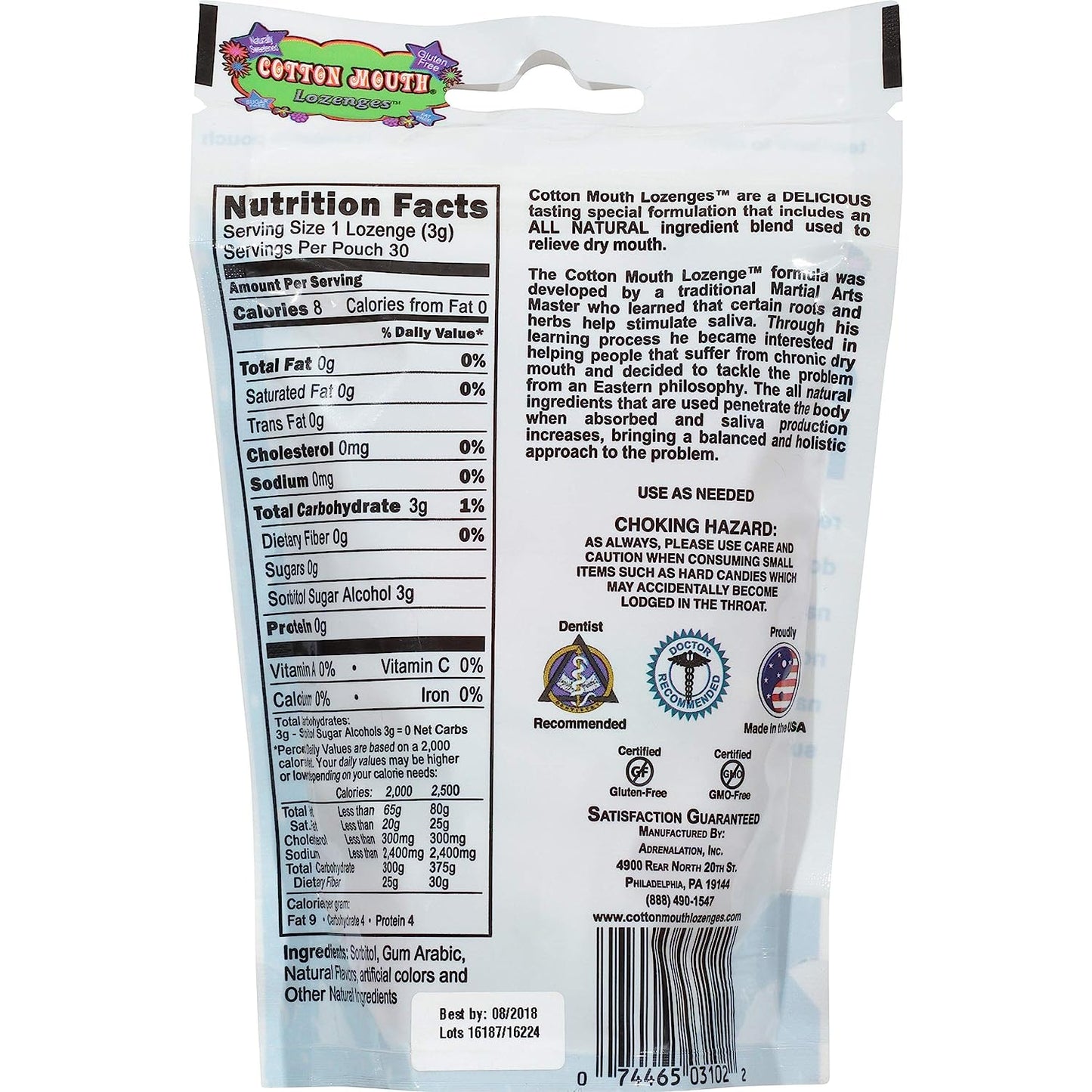 Cotton Mouth Dry Lozenges Mix Bag, Fruit, 30 Count