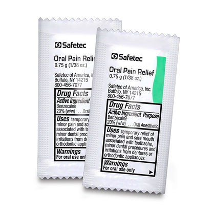 Safetec Oral Pain Relief.75 g Packets