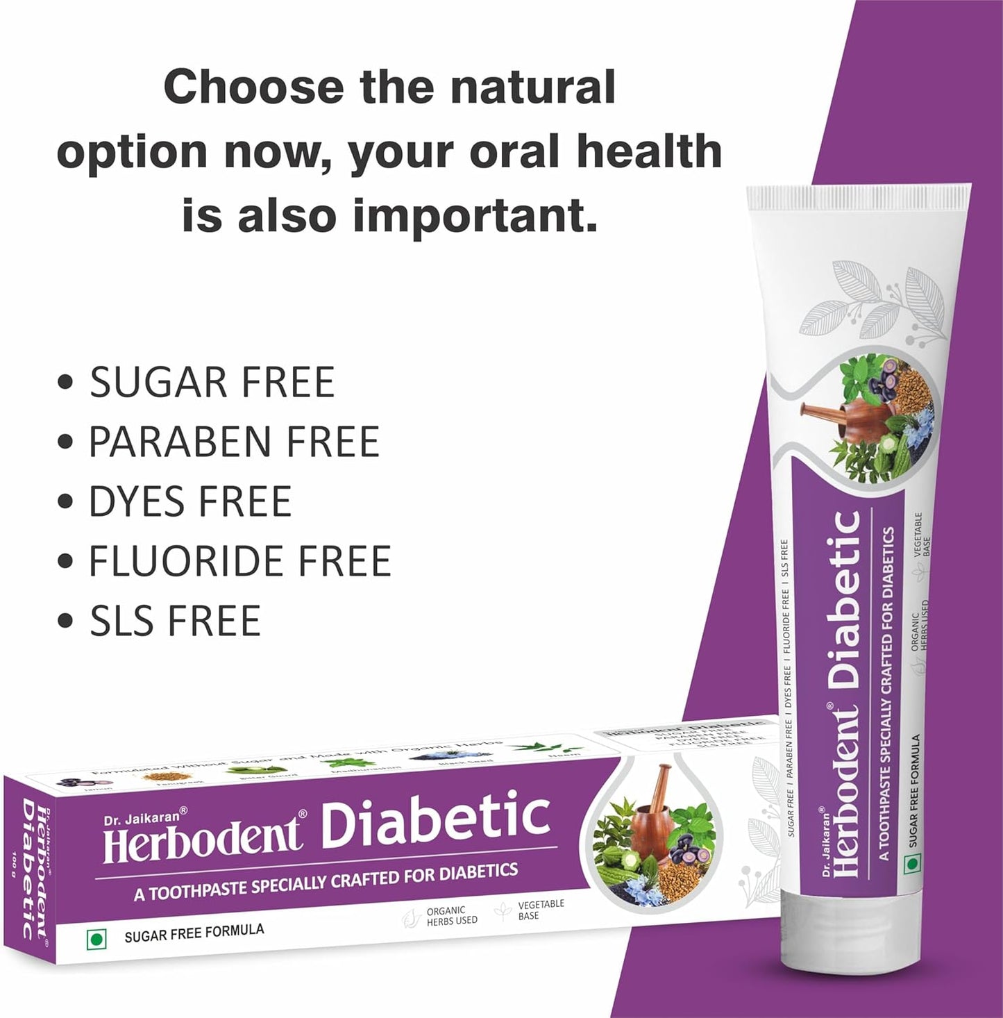 Herbodent® Diabetic Toothpaste- 3.53 oz Pack of 72 | Toothpaste Specially Crafted for Diabetics