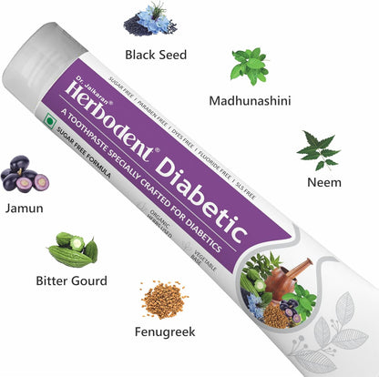 Herbodent® Diabetic Toothpaste- 3.53 oz Pack of 72 | Toothpaste Specially Crafted for Diabetics