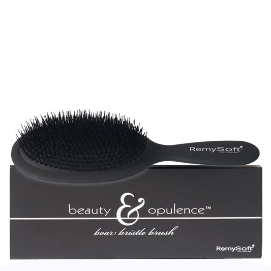 RemySoft Beauty & Opulence Boar Bristle Brush - Safe For Hair Extensions, Weaves and Wigs