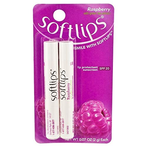 SoftLips Raspberry Lip Balm with SPF 20-2ct, 0.045 Count
