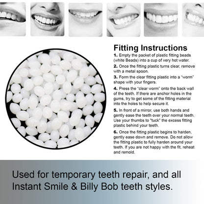 8 Packages of Instant Smile Billy Bob Replacement Thermal Adhesive Fitting Beads for Fake Teeth