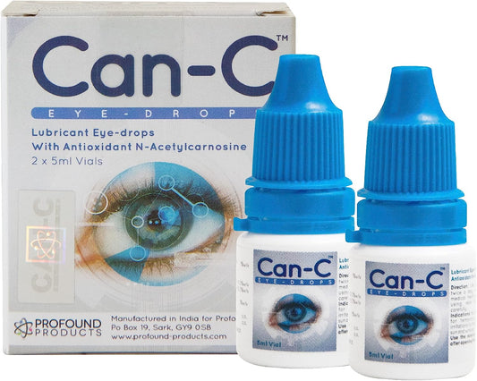 Can-C Eye Drops, Ideal Eye Drops for Dry Eyes, Pack of 2 Vials of 5ml